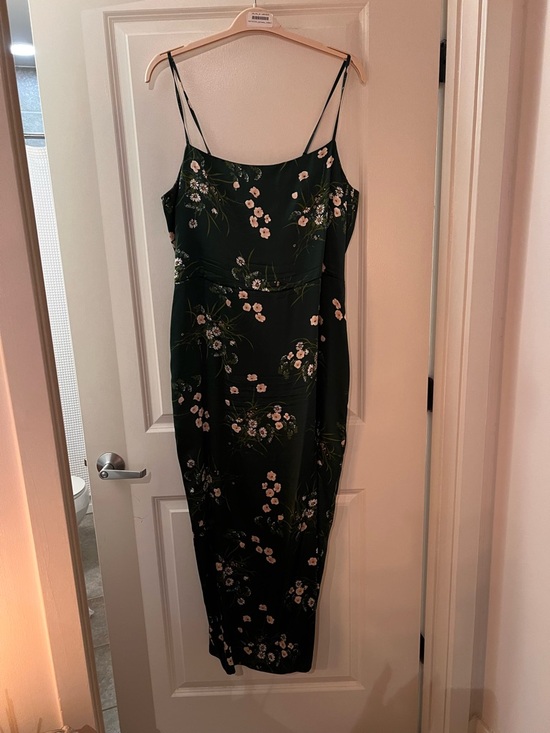 Reformation Dresses & Skirts - Reformation Dark Green Floral Midi Slip Dress